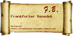 Frankfurter Benedek névjegykártya
