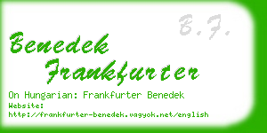 benedek frankfurter business card